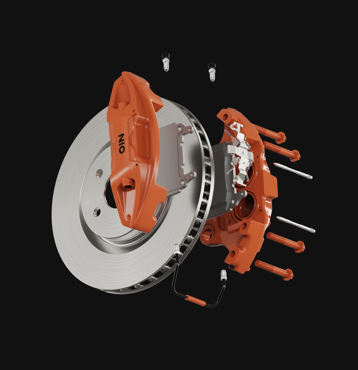 NIO High-Performance 4-Piston Calipers NIO High-Performance 4-Piston Calipers