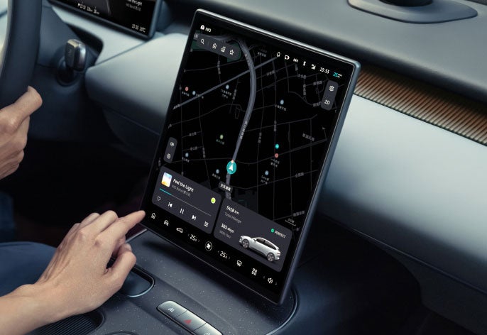 The 12.8-inch AMOLED center display The 12.8-inch AMOLED center display